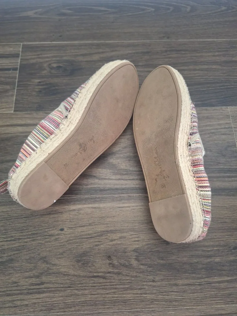 💙 Sam Edelman Espadrille Slip On Sneakers Size 8.5 Multicolor Stripe Platform